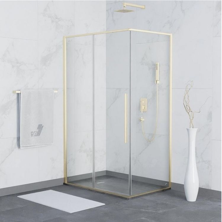 Душевой уголок RGW Stilvoll SV-42G 100х90 32324290-16 профиль Золото стекло прозрачное