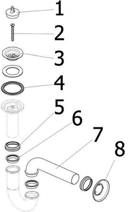 Сифон для раковины Viega Sifon 5612 111298 Хром