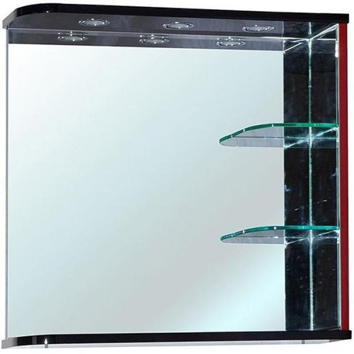 Зеркало Bellezza Рио 70 R 4613611061214 с подсветкой Черное Красное