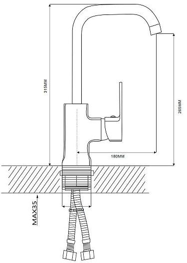 Смеситель для кухни Ekko E40303 цвет Хром Бирюзовый