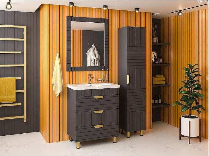 Зеркало Brevita Gloster 60 GLOS-02060-48-2 Графит матовый