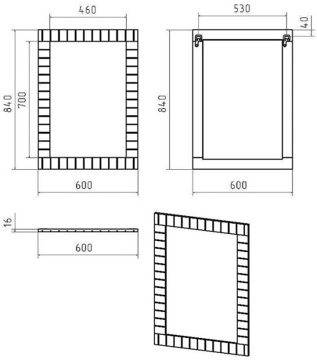 Зеркало Brevita Gloster 60 GLOS-02060-48-2 Графит матовый