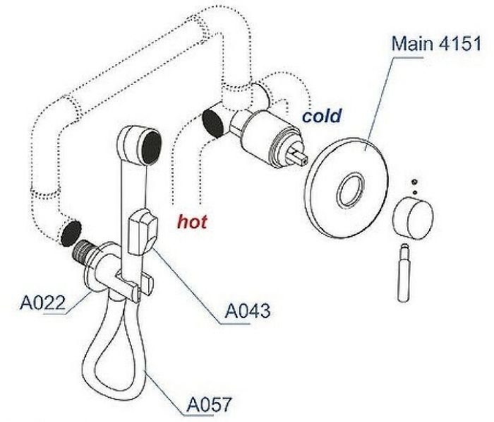 Гигиенический душ со смесителем WasserKRAFT Main A04157 Хром