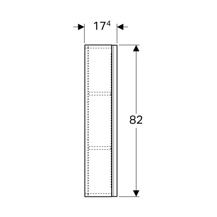 Верхний шкафчик Geberit Acanto плоский, 45x18, песчаный [500.639.JL.2]