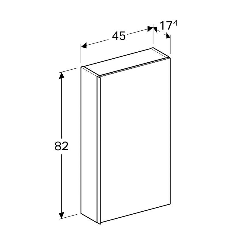 Верхний шкафчик Geberit Acanto плоский, 45x18, песчаный [500.639.JL.2]