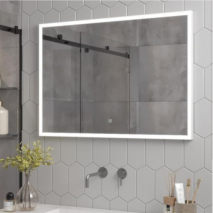 Зеркало Континент Frame White 1000x700 ЗЛП2 с подсветкой с сенсорным выключателем