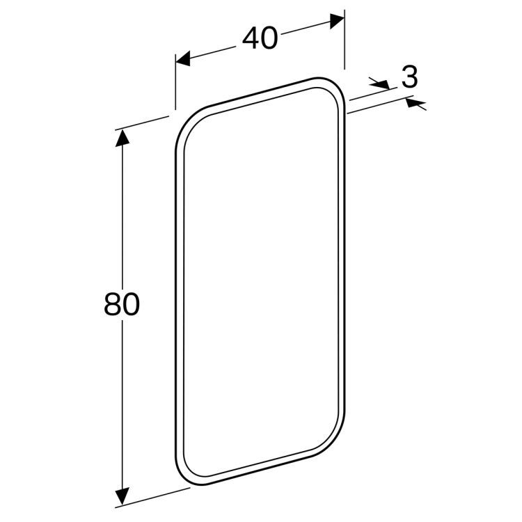 Зеркало Geberit myDay с подсветкой, 40x3, [824340000]