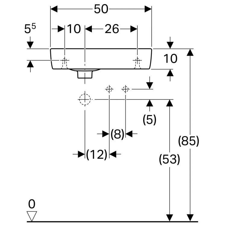 Раковина Geberit Renova Nr.1 Comprimo, 276250000 Раковина Geberit Renova Nr.1 Comprimo, 276250000