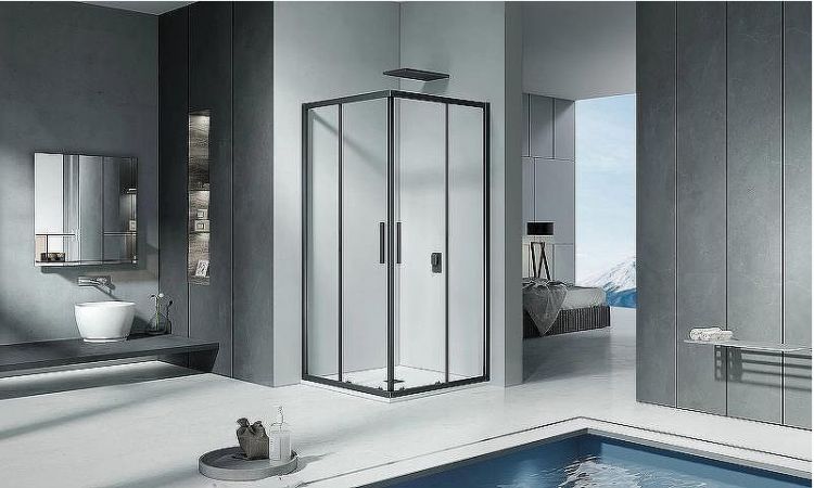 Душевой уголок Good Door Cofe CR-90-C-B 90x90 КФ00006 профиль Черный стекло прозрачное