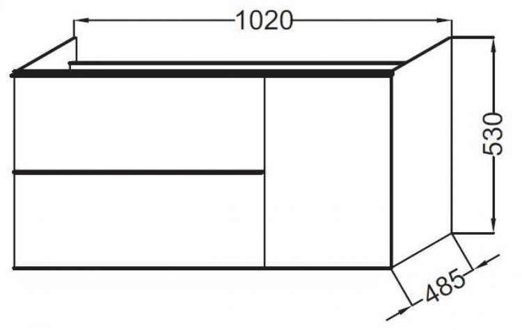 Тумба подвесная 105 см Jacob Delafon Odeon Up, цвет дуб квебек [EB891-E10]