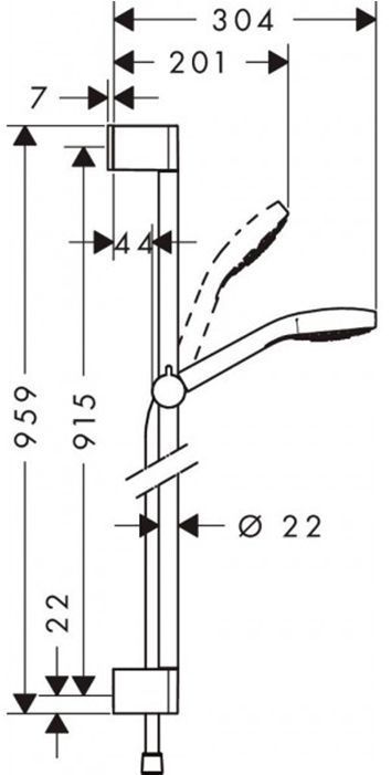 Hansgrohe Croma Select S Vario Uni душевой набор 0,90. цвет: хром