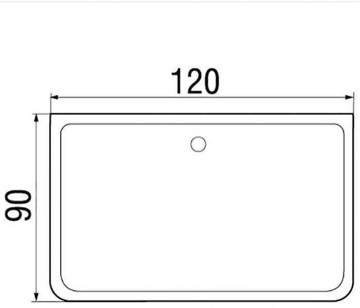Душевой поддон из АБС-пластика Wemor 120x90 S 10000006112 Белый