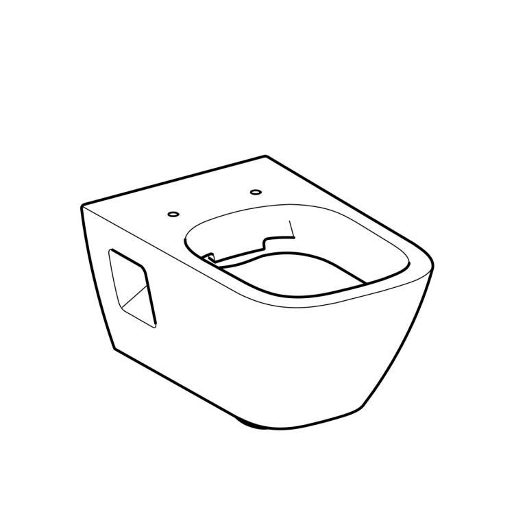Подвесной унитаз безободковый Geberit Renova Plan Rimfree®, глубина 54 см [500.378.01.1]