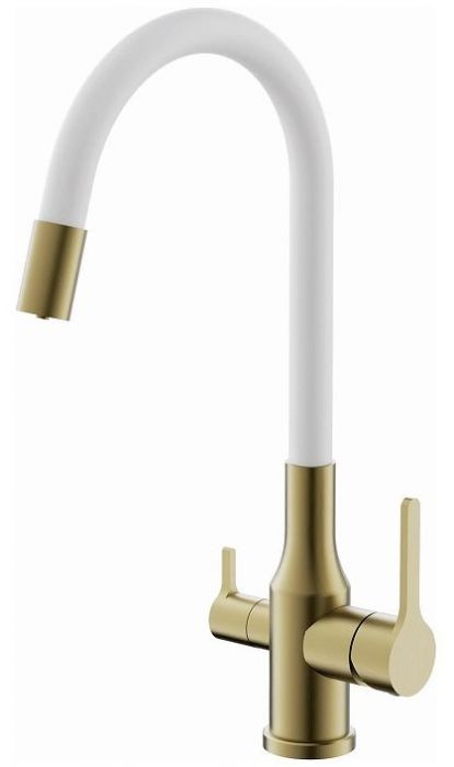 Смеситель для кухни Belz B76814-5 цвет Брашированное золото Белый