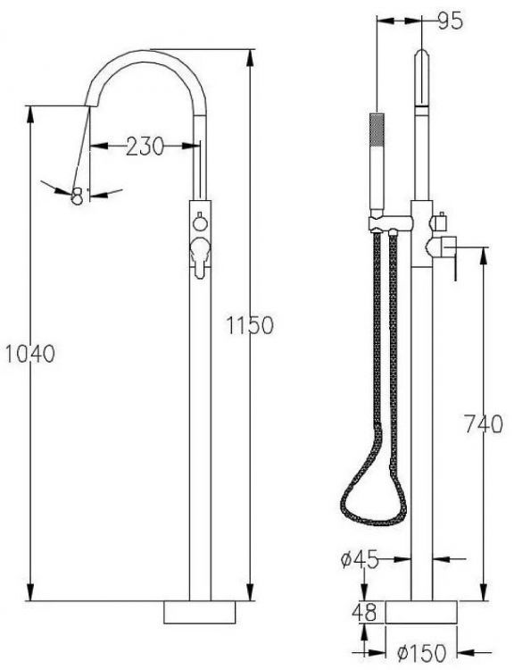 Смеситель для ванны Savol S-SUS8801 цвет Сатин