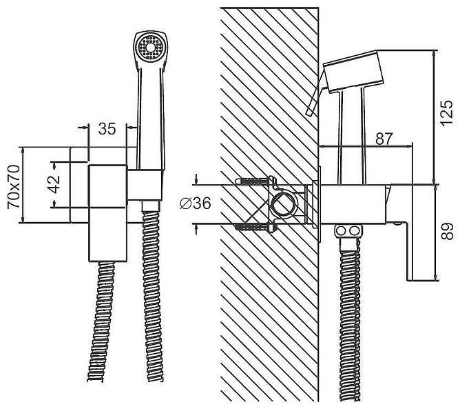 Гигиенический душ со смесителем Maretti Umbria-GM UMG30RV72 цвет Оружейная сталь Гигиенический душ со смесителем Maretti Umbria-GM UMG30RV72 цвет Оружейная сталь