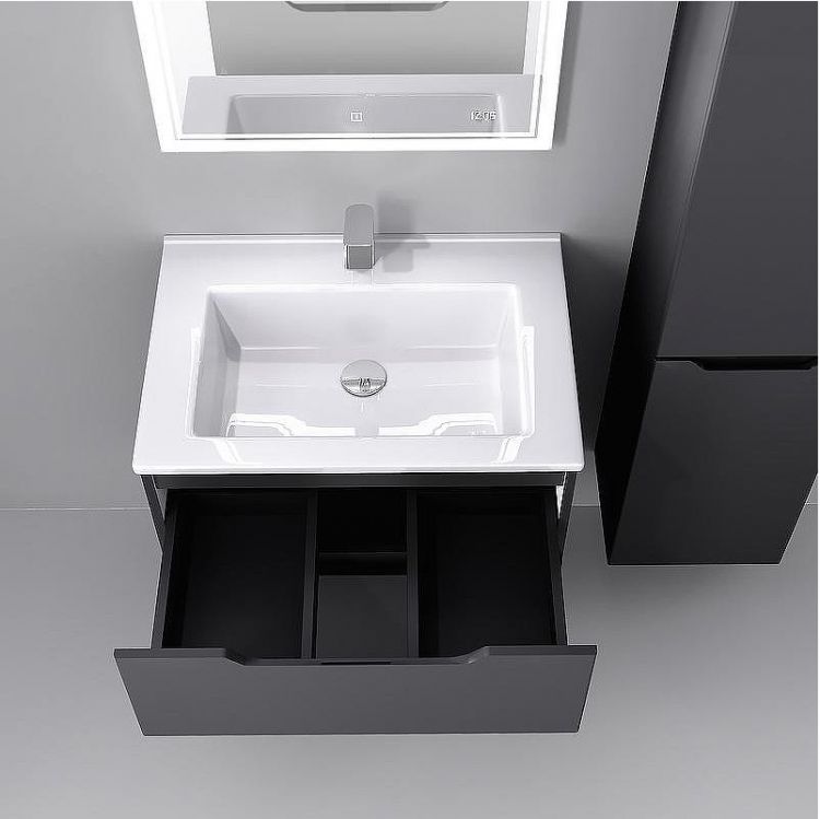 Тумба под раковину Jorno Slide 65 Sli.01.65/P/A подвесная Антрацит