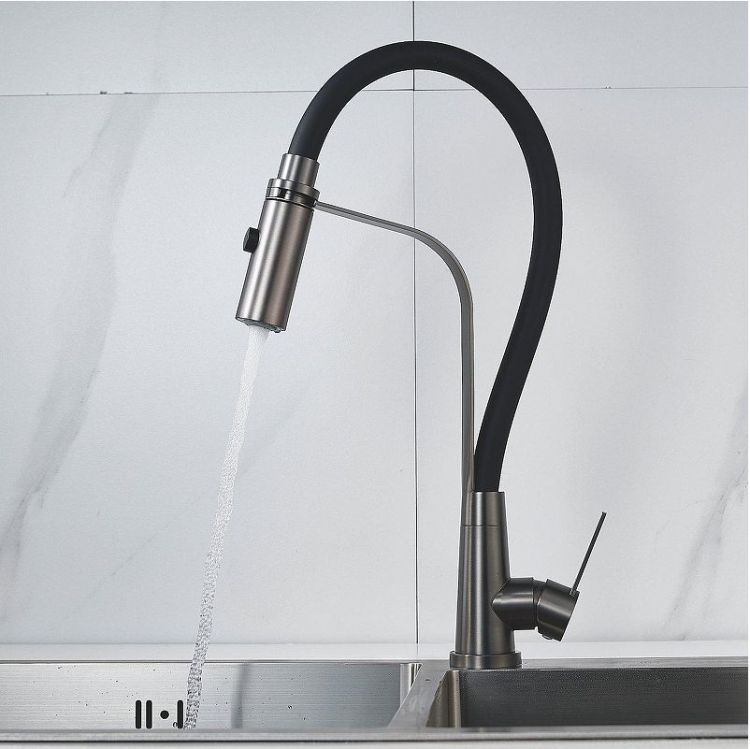 Смеситель для кухни Shevanik S943T-3 цвет Оружейная сталь Черный Смеситель для кухни Shevanik S943T-3 цвет Оружейная сталь Черный