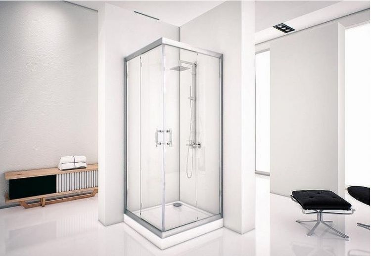 Душевой уголок Aquanet Alfa Cube NAA1142 90x90 профиль Хром стекло Прозрачное