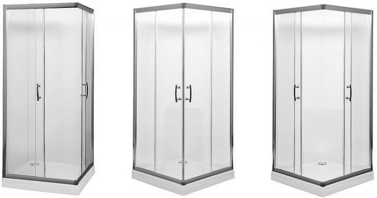 Душевой уголок Aquanet Alfa Cube NAA1142 90x90 профиль Хром стекло Прозрачное