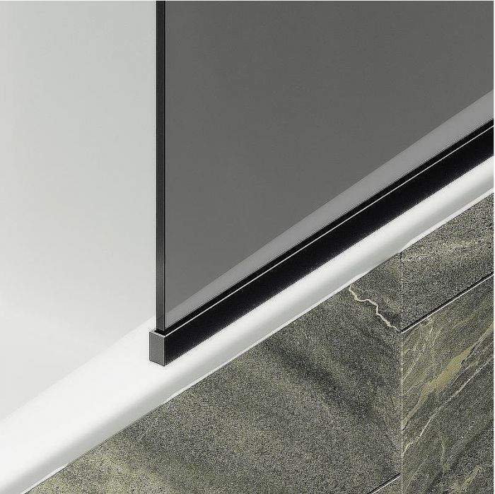 Шторка на ванну Maybah Glass MGV-140-6у 540x1400 в узком профиле Черный стекло графитовое