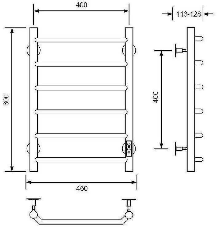 Электрический полотенцесушитель Comfysan Scola EC-6 60x40 016838 Хром Электрический полотенцесушитель Comfysan Scola EC-6 60x40 016838 Хром