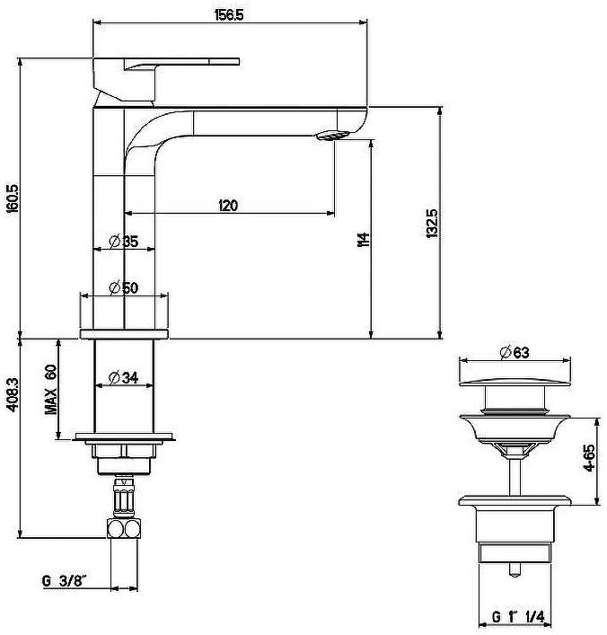 Смеситель для раковины Gattoni H2Omix7000 7004070C0 Хром