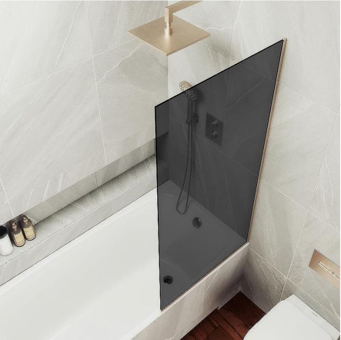 Шторка на ванну Maybah Glass MGV-252-2у 300x1400 в узком профиле Бронза стекло графитовое