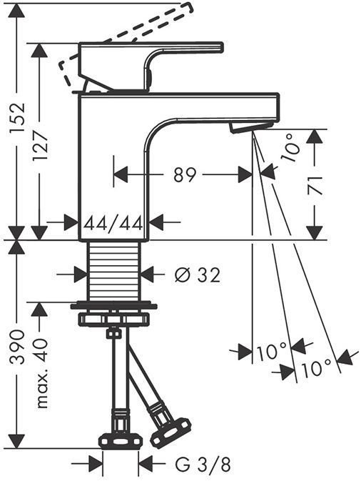 Hansgrohe Vernis Shape Смеситель для раковины, на 1 отв., цвет: матовый черный