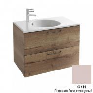 Тумба под раковину Jacob Delafon Odeon Rive Gauche 80 см EB2522-R9-G1H пыльная роза глянец, ручки черные