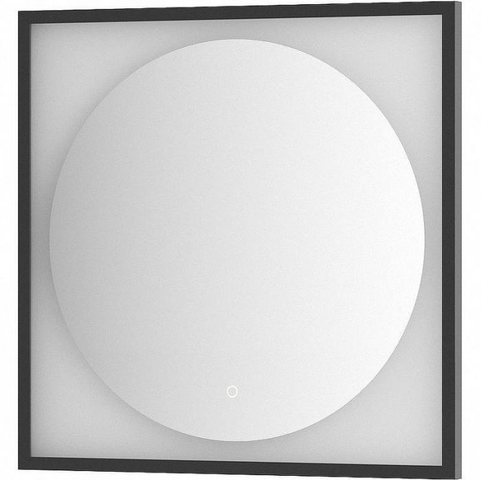 Зеркало Defesto Eclipce 70х70 DF 2222S с подсветкой 15W-4500К/в багетной раме/Сенсорный выключатель/Нейтральный белый свет/Черная рама