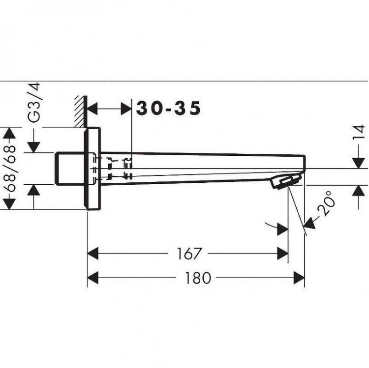 Излив для смесителя Hansgrohe Metropol 32542000 Хром