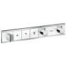Hansgrohe RainSelect Смеситель для душа, встраиваемый, термостат на 3 переключателя, внешняя часть, цвет: хром/белый