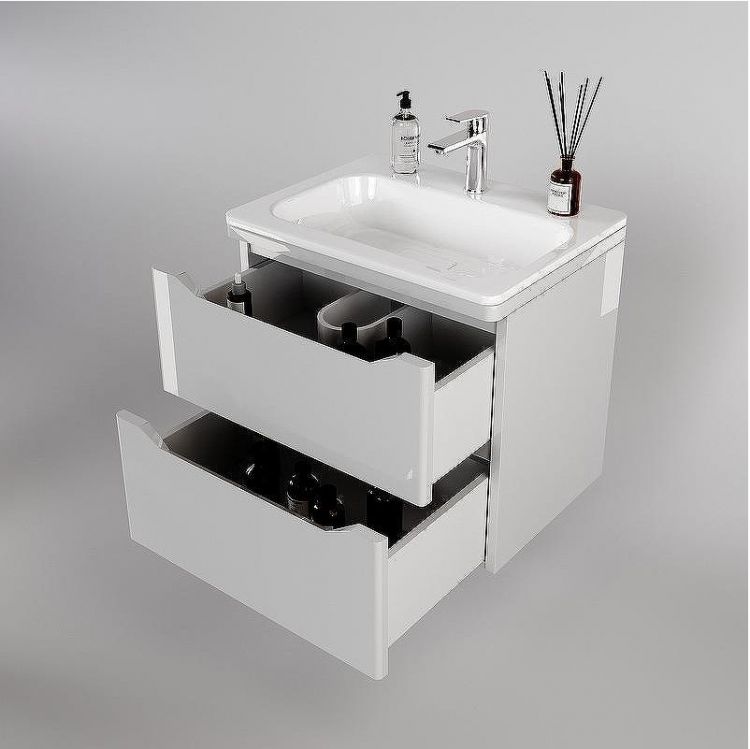 Тумба под раковину WellWant Riviera 60 WWTRMW642W подвесная Белый глянец антискрейтч