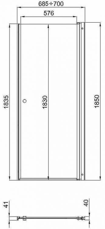 Душевая дверь Triton Уно 70 Щ0000036860 профиль Хром стекло прозрачное