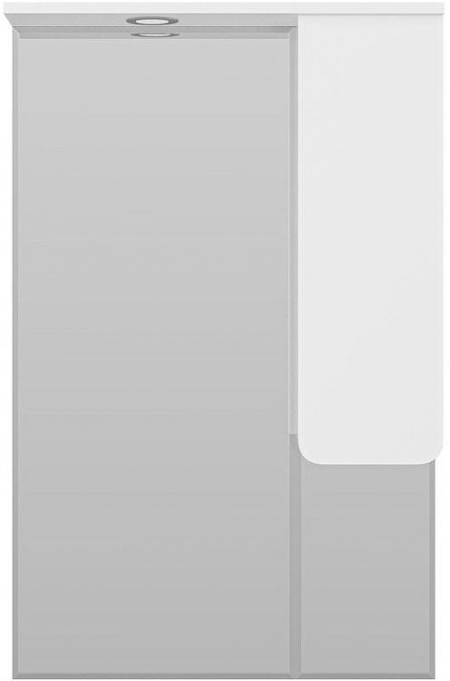 Зеркало со шкафом Misty Чегет 65 R П-Чег-02065-01П с подсветкой Белое глянцевое