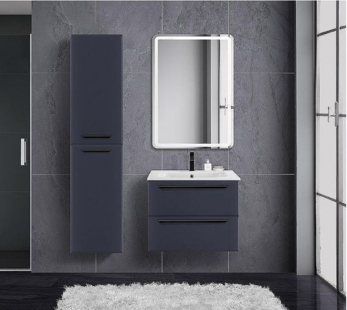 Тумба под раковину Cezares Eco-Cer 60 ECO-CER-600-2C-SO-GR-P подвесная Grafito без ручек