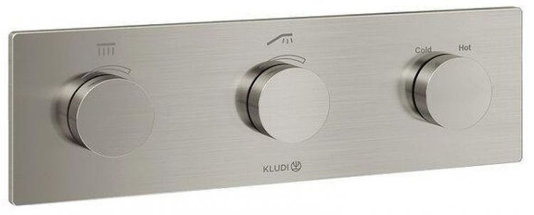 Смеситель для душа Kludi PushTronic 38300N5-00 с термостатом цвет Никель брашированный