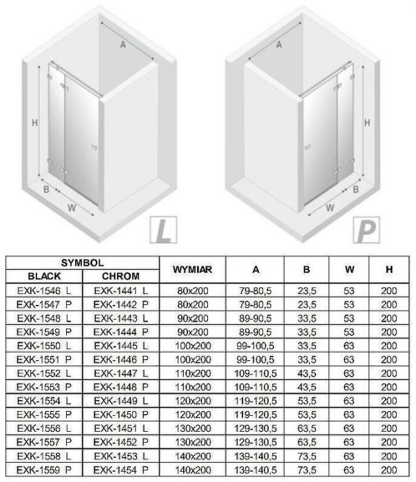 Душевая дверь New Trendy Avexa Chrome 90 L EXK-1443 профиль Хром стекло прозрачное