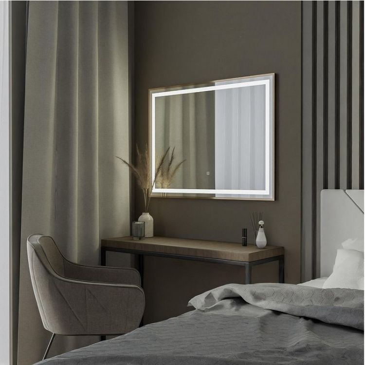 Зеркало Fixsen FX-2100G 80 с подсветкой цвет Золото-сатин с сенсорным выключателем и диммером Зеркало Fixsen FX-2100G 80 с подсветкой цвет Золото-сатин с сенсорным выключателем и диммером