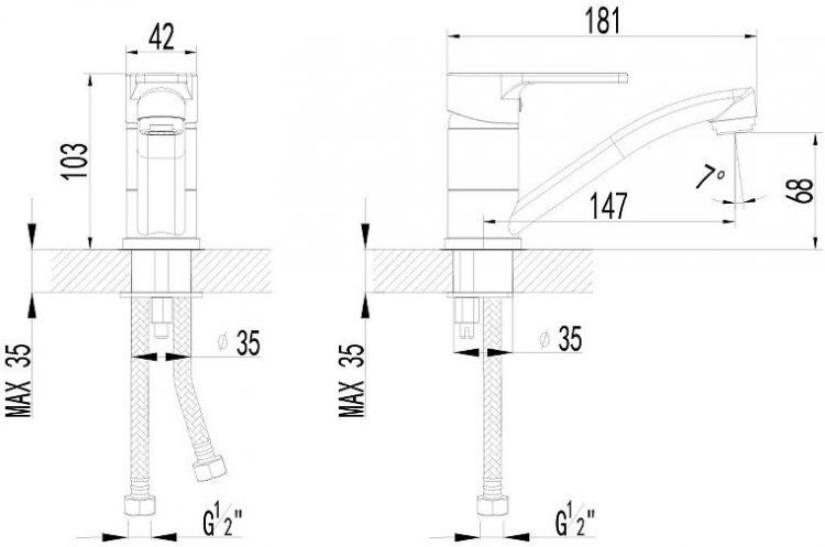 Смеситель для раковины AWP Tulos S2607C цвет Хром