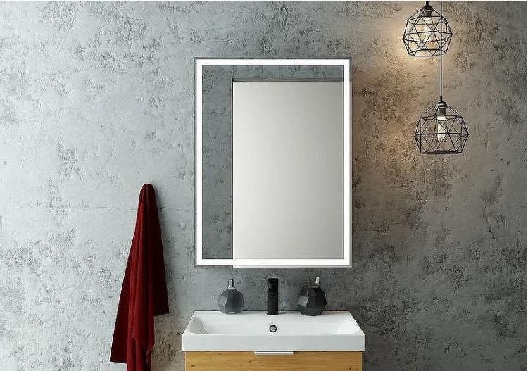 Зеркальный шкаф Континент Mirror Box black Led 60 МВК053 с подсветкой Черный