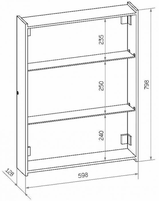 Зеркальный шкаф Континент Mirror Box black Led 60 МВК053 с подсветкой Черный
