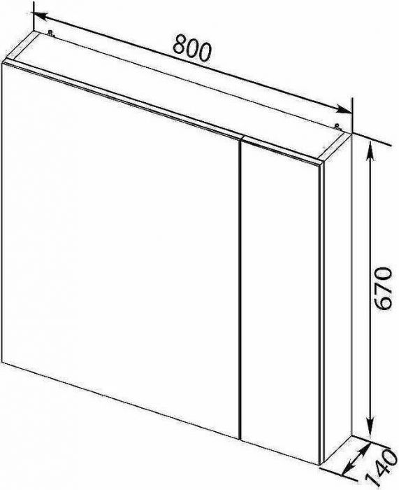 Зеркальный шкаф Aquanet Порто 80 R 195728 Белый