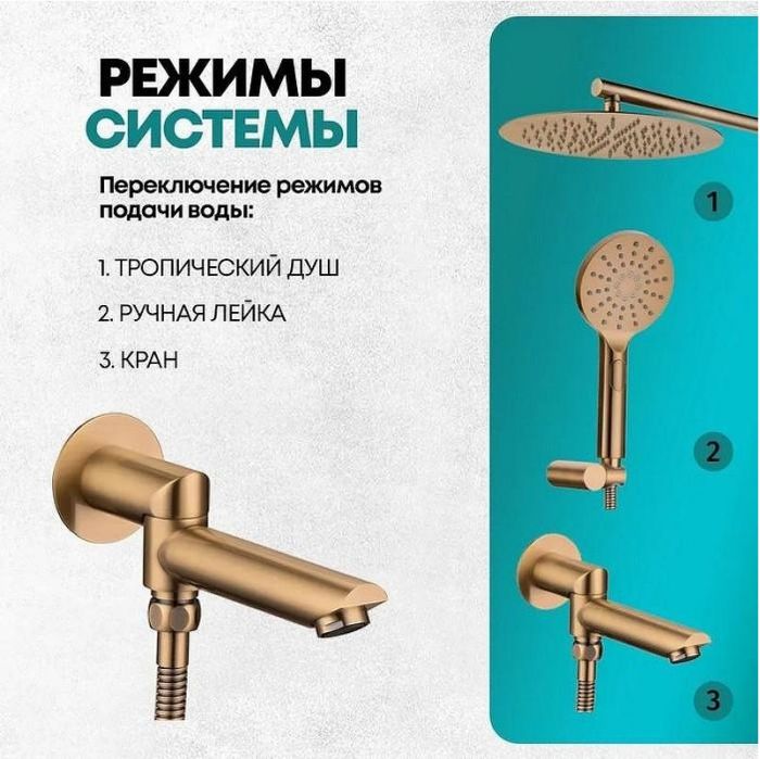 Душевая система Grocenberg GB5001BR Бронза