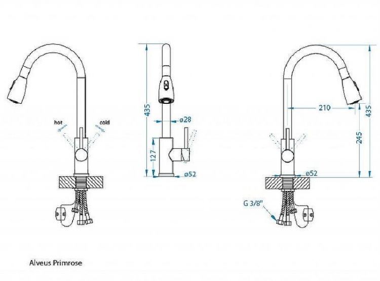 Смеситель для кухни Alveus Primrose PS Carbon G91 1148264 Черный