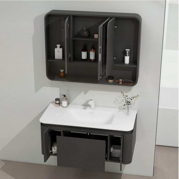 Зеркальный шкаф Black&White Universe U930.MС1000 100 930MC1000 Sparkle Grey