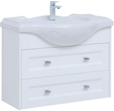 Тумба с раковиной Aquanet Монте 85 306204 подвесная Белая матовая