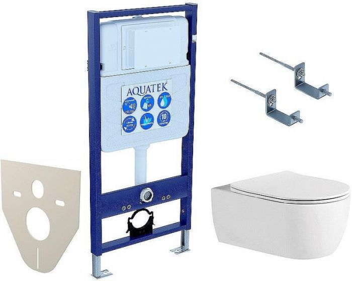 Комплект унитаза с инсталляцией Aquatek Set Aquatek Европа New-KKI2 с сиденьем Микролифт