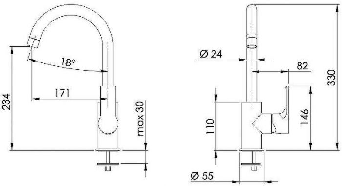 Смеситель для кухни Remer Energy EY72NO Черный матовый